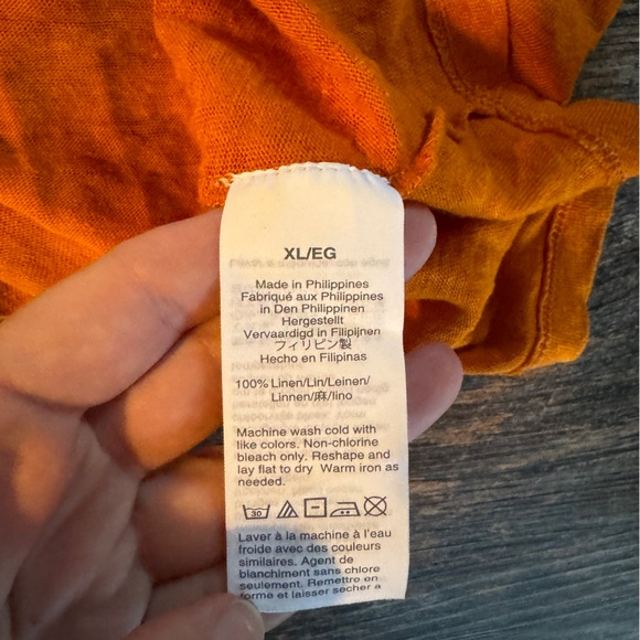 J. Crew | Women's Linen T-shirt | XL | Warm Spring Tangerine Orange - Picture 6 of 8
